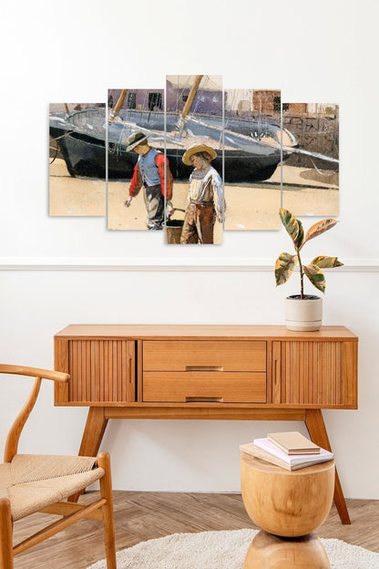 İnsan Manzarası 5 Parçalı Mdf Tablo 60 x 100