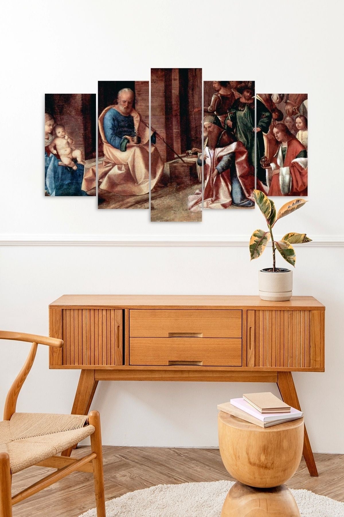 İnsan Manzarası 5 Parçalı Mdf Tablo 60 x 100