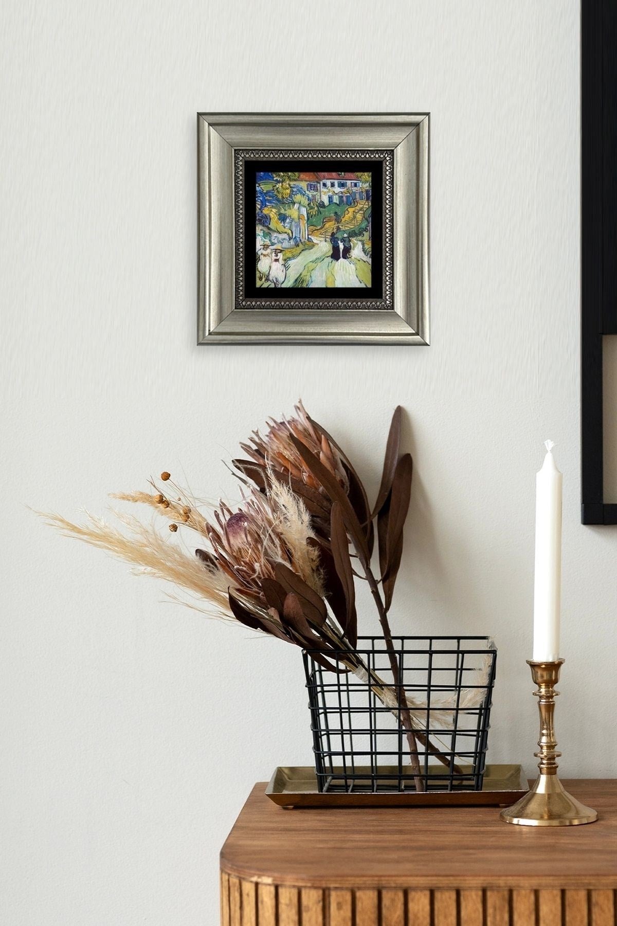 Van Gogh Çerçeveli Taş Tablo 20 cm