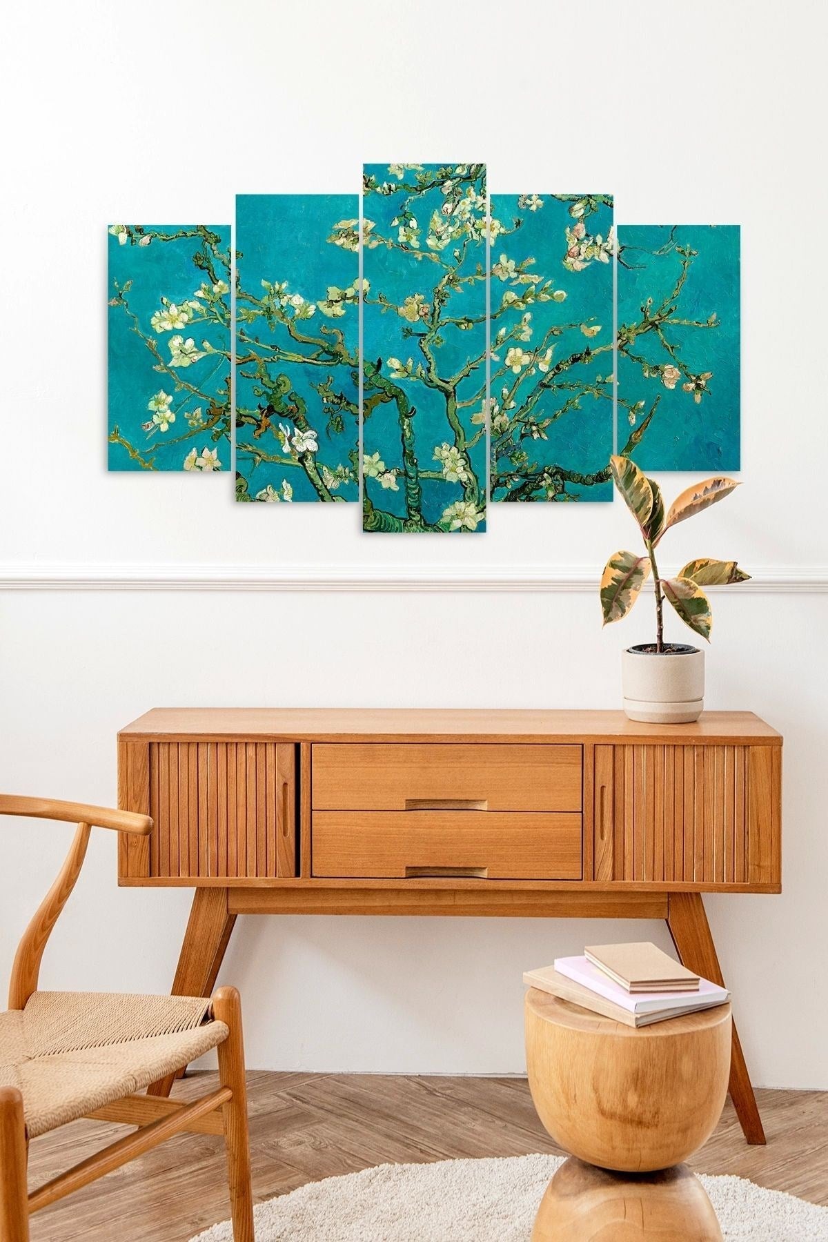 Çiçekler 5 Parçalı Mdf Tablo 60 x 100