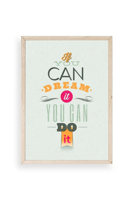 Motto Ahşap Çerçeveli Tablo 30 x 42