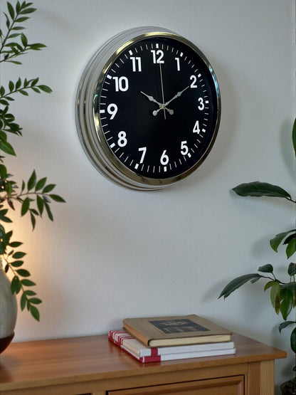 Zentime 40 Cm Krom Şık Duvar Saati