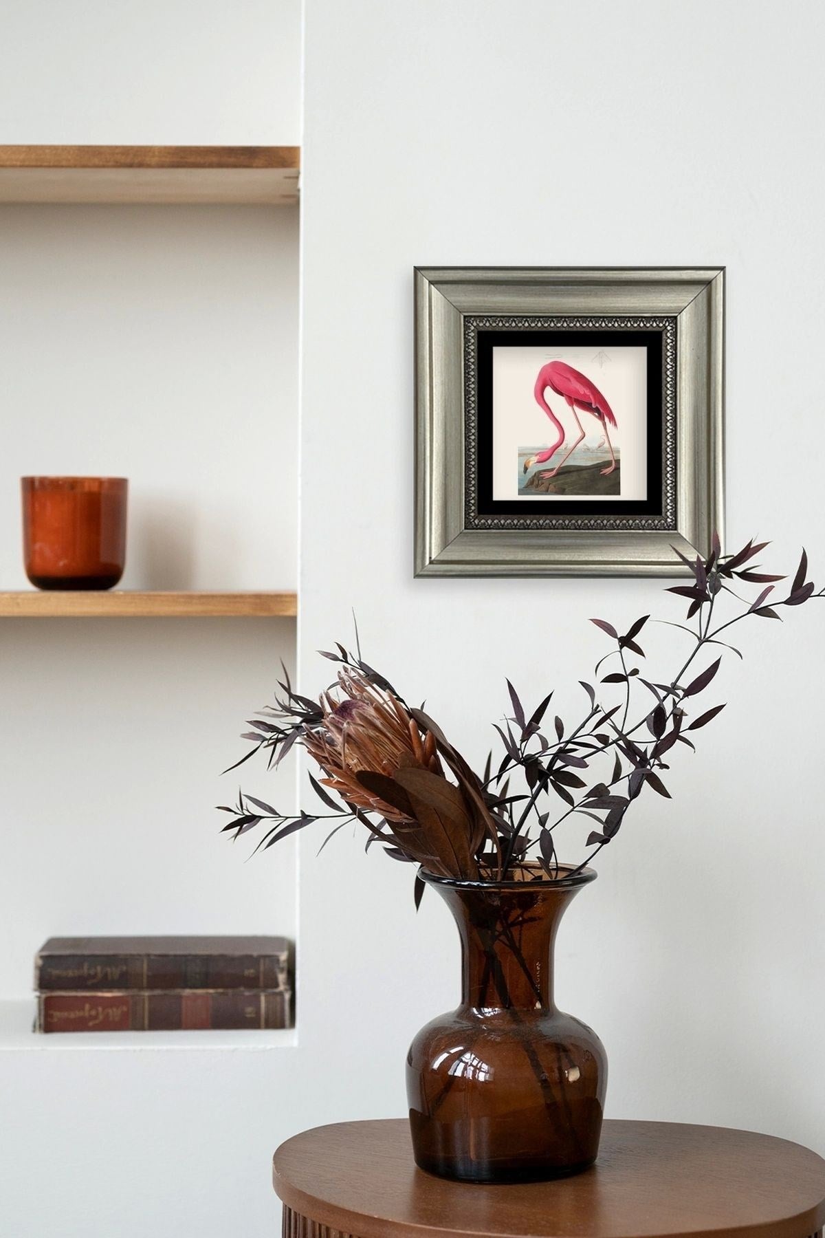 Flamingo Çerçeveli Taş Tablo 20 cm