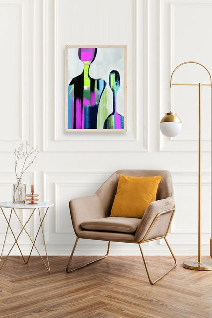 Soyut Ahşap Çerçeveli Tablo 23 x 30