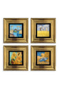 Van Gogh 4 lü Set Çerçeveli Taş Tablo 20 cm