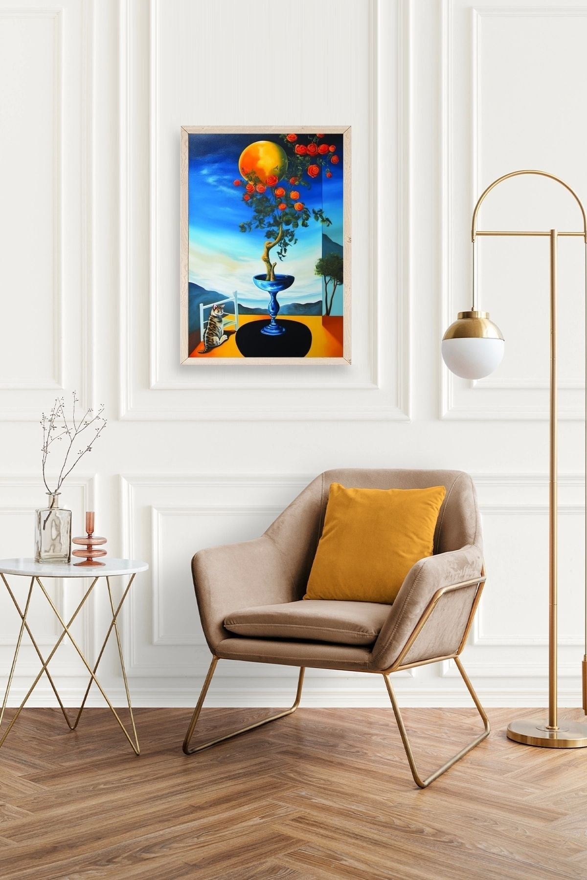 Gül Ahşap Çerçeveli Tablo 50 x 70