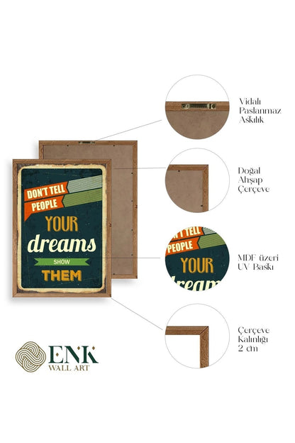 Motto Ahşap Çerçeveli Tablo 17 x 23