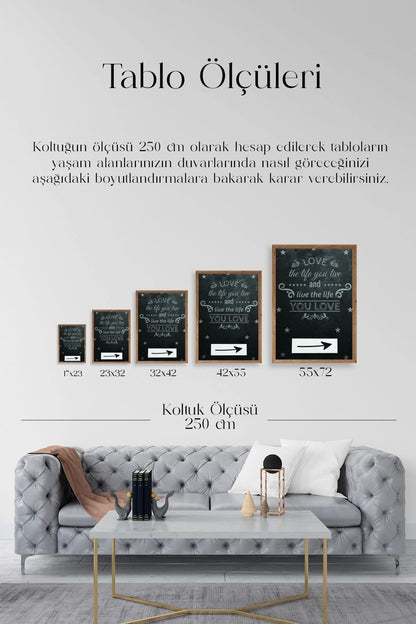 Motto Ahşap Çerçeveli Tablo 17 x 23