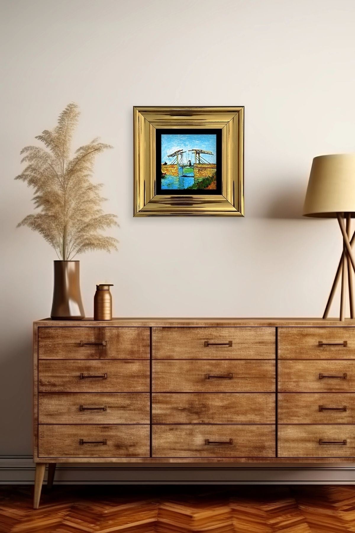 Van Gogh Çerçeveli Taş Tablo 20 cm