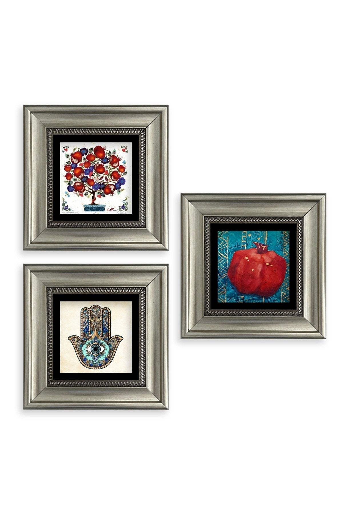 Mistik 3 lü Set Çerçeveli Taş Tablo 20 cm