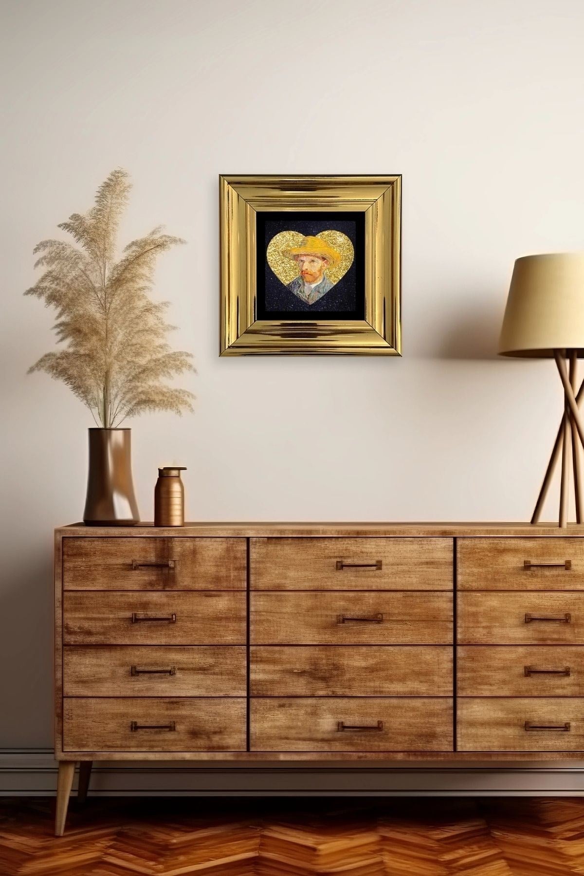 Van Gogh Çerçeveli Taş Tablo 20 cm