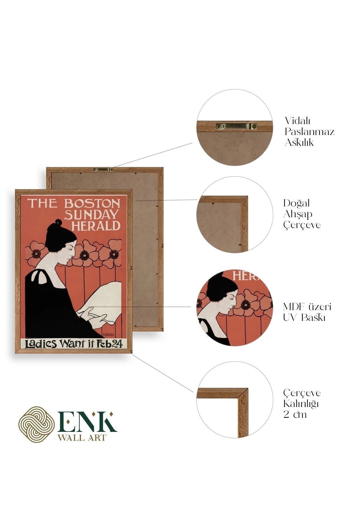 Ethel Reed Ahşap Çerçeveli Tablo 50 x 70