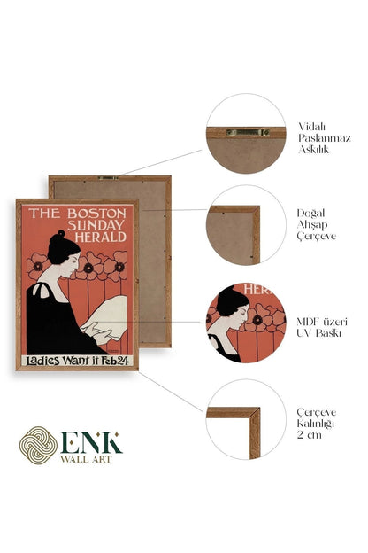 Ethel Reed Ahşap Çerçeveli Tablo 50 x 70