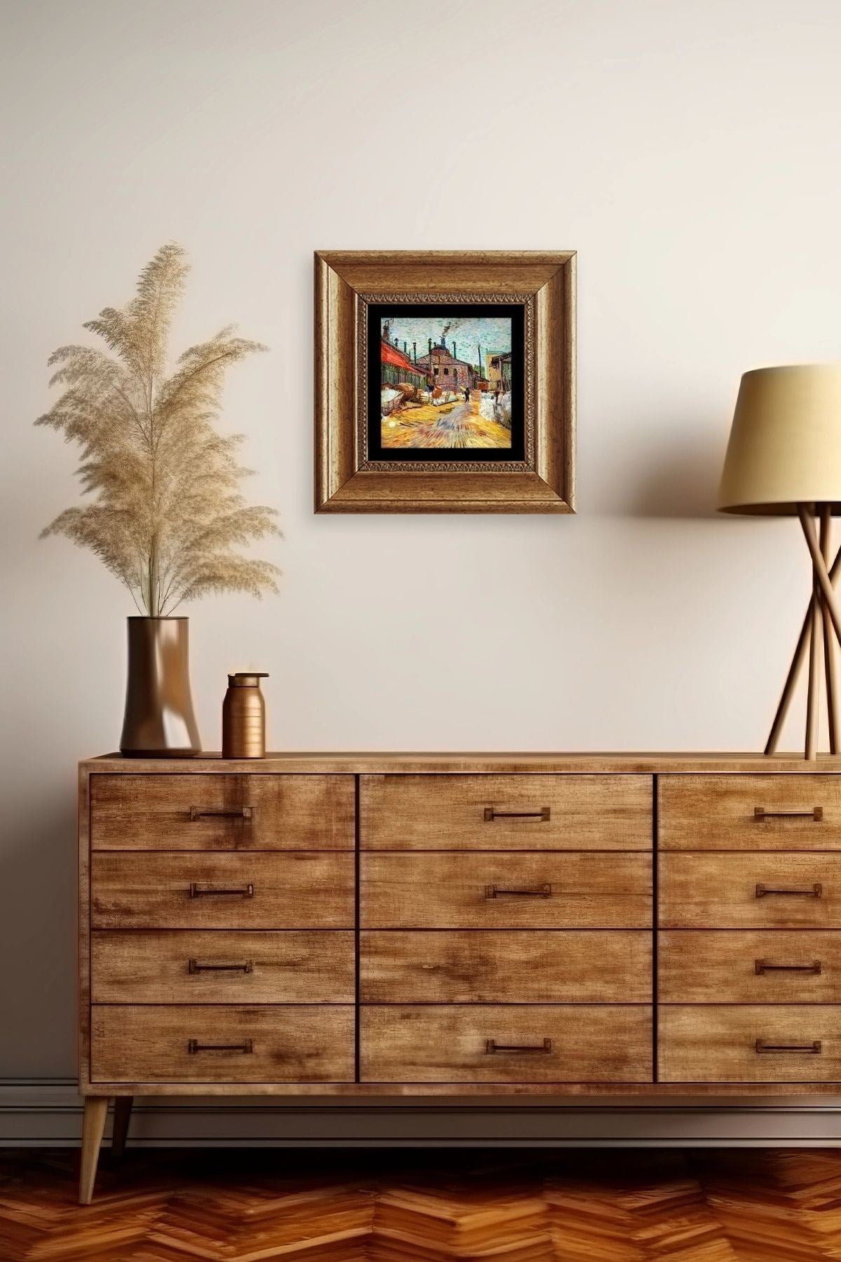 Van Gogh Çerçeveli Taş Tablo 20 cm