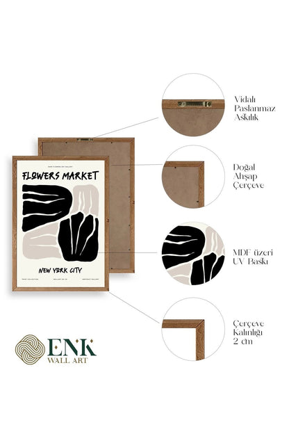 Çiçek Ahşap Çerçeveli Tablo 50 x 70