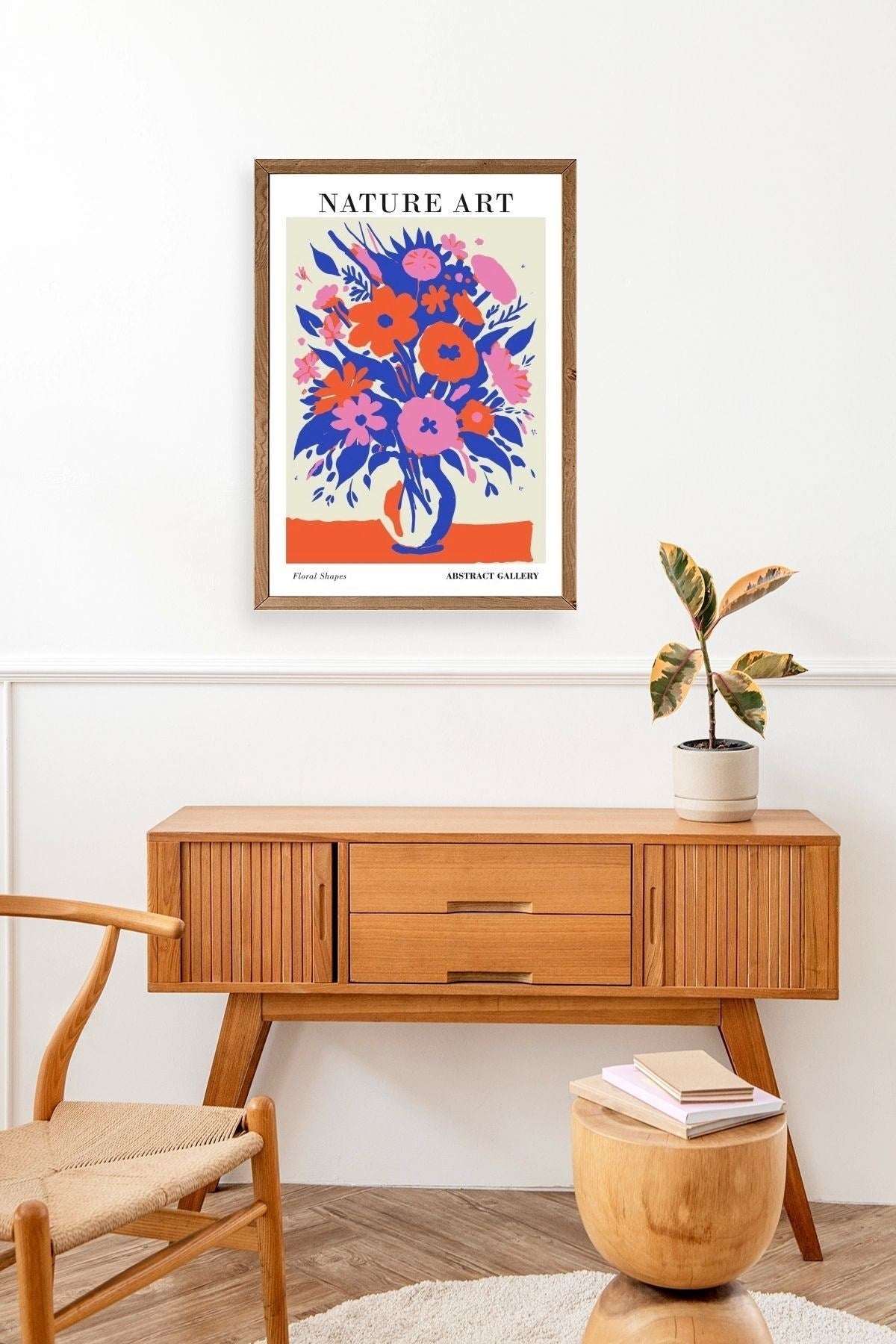 Çiçek Ahşap Çerçeveli Tablo 50 x 70