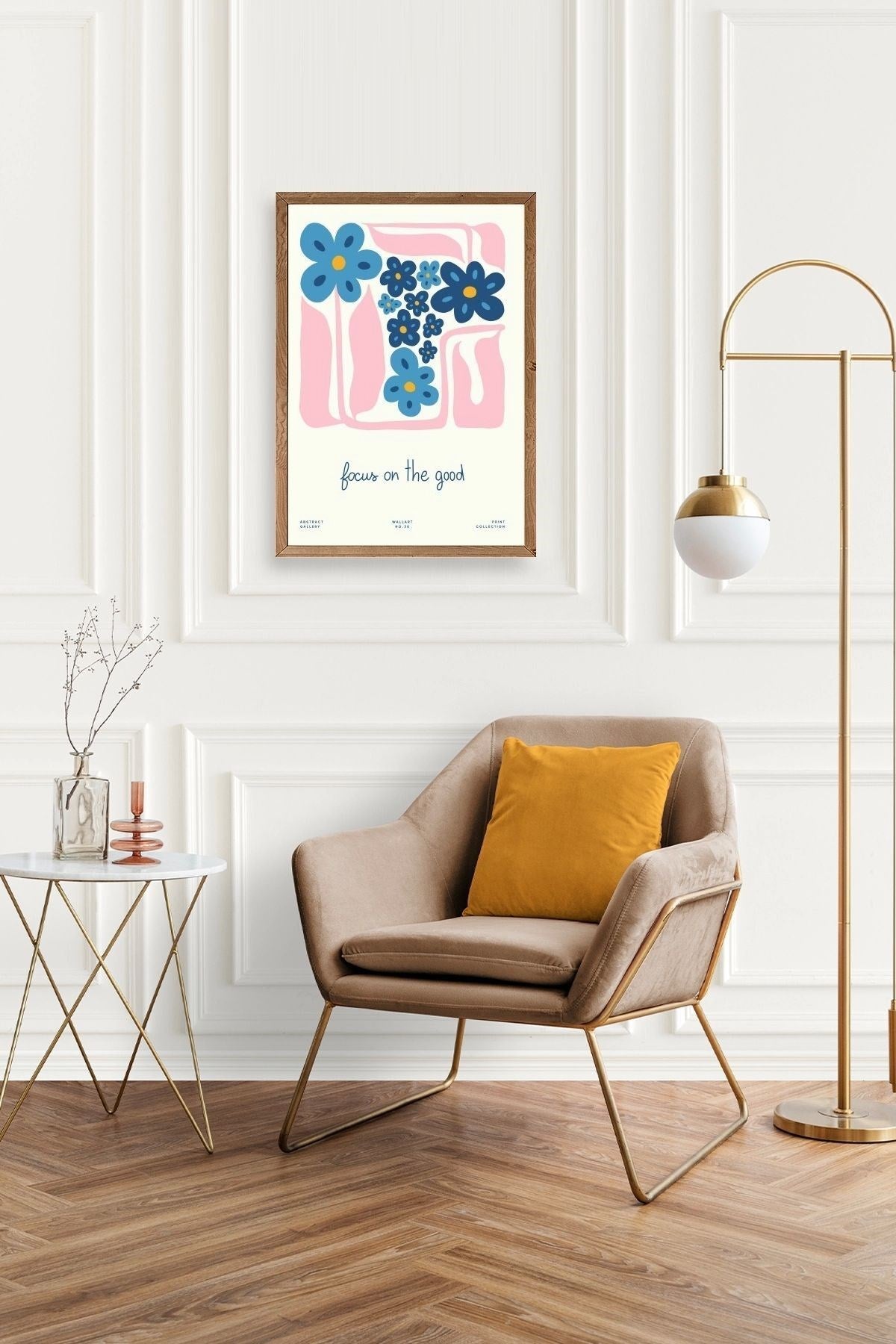 Çiçekler Ahşap Çerçeveli Tablo 23 x 30