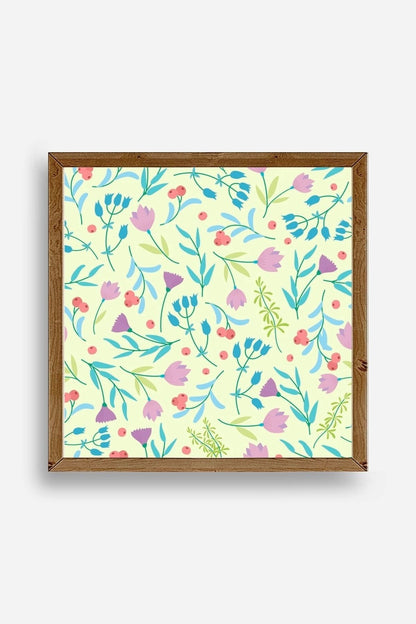 Çiçek Ahşap Çerçeveli Tablo 50 x 50