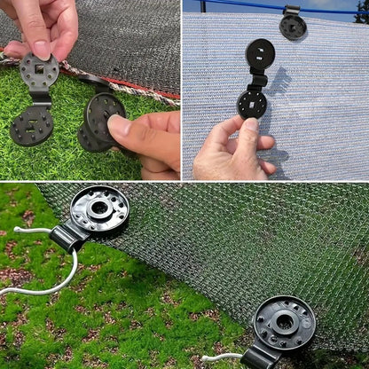 BUFFER® 10 Adet Güneşlik Filesi Sabitleme Klipsleri, Gölgelik Bezi ve Brandalar İçin Dayanıklı Plastik Kelepçe Kancaları