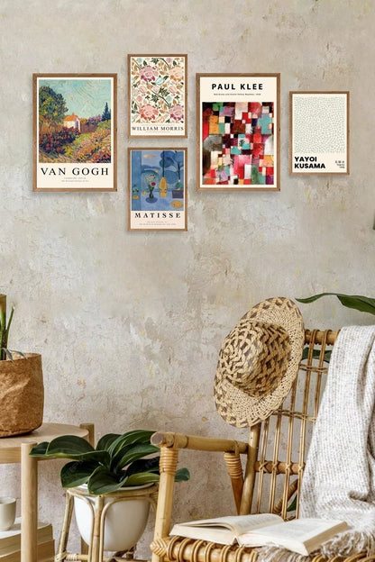 Ünlü Tablo Seti 5'li Tablo 30 x 40