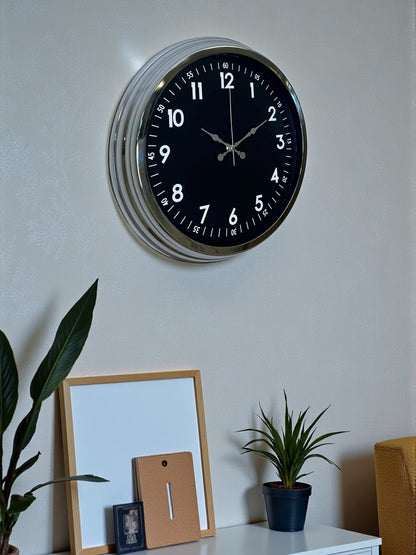 Zentime 40 Cm Krom Şık Duvar Saati