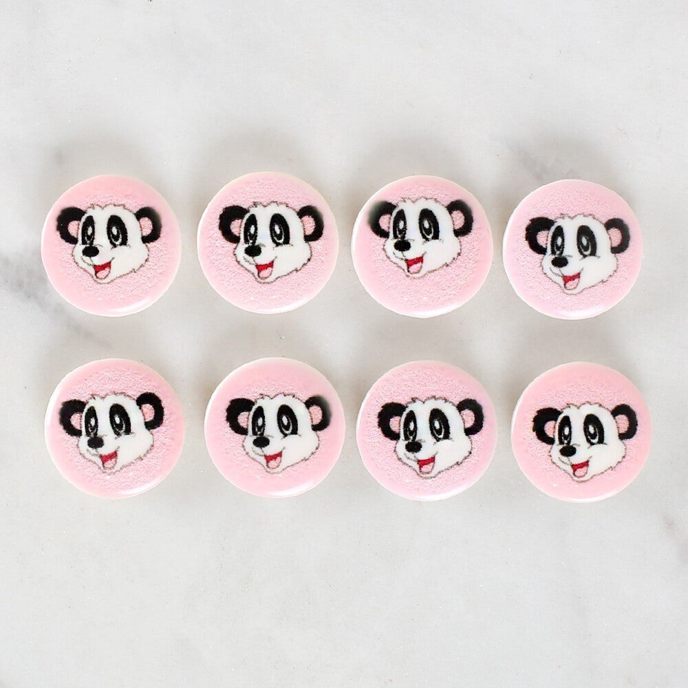 Loren Crafts 8'li Panda Düğme - 1054