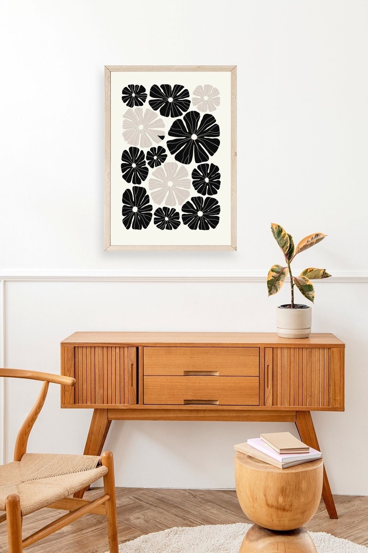 Çiçek Ahşap Çerçeveli Tablo 50 x 70