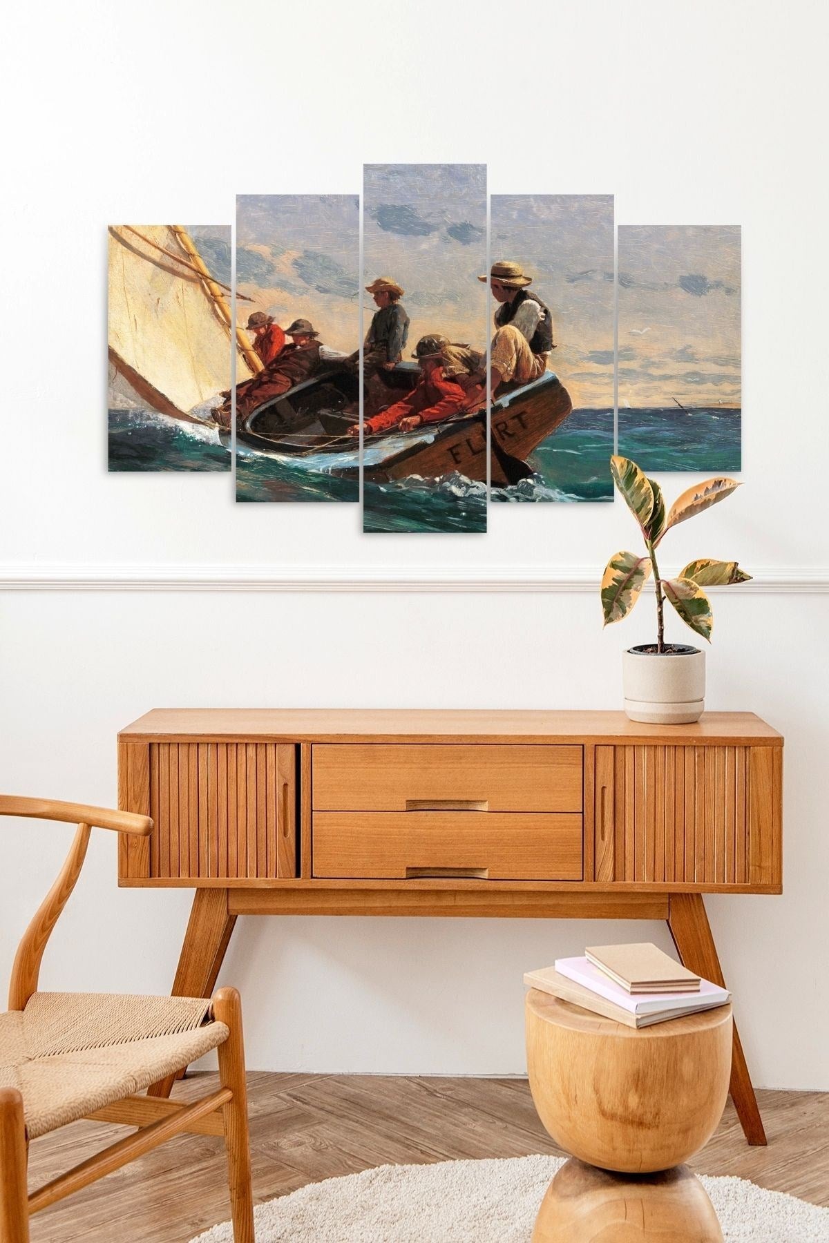 Deniz Manzarası 5 Parçalı Mdf Tablo 60 x 100