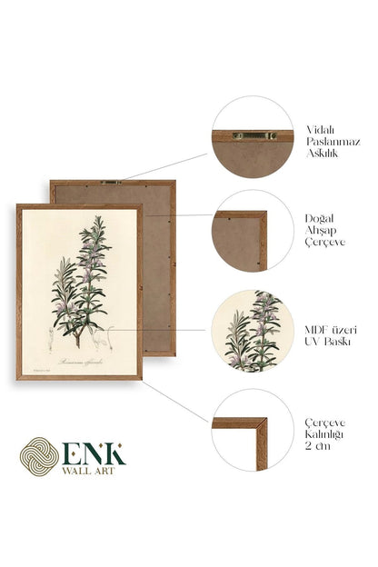 Yaprak Ahşap Çerçeveli Tablo 50 x 70