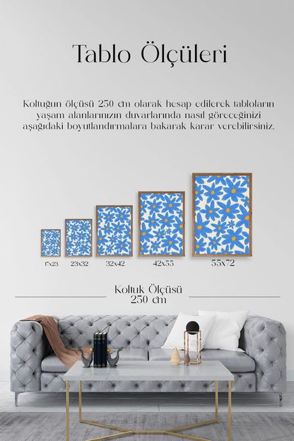 Çiçekler Ahşap Çerçeveli Tablo 50 x 70