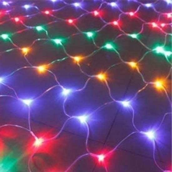 BUFFER® 1x2 Metre Dekoratif File Ağ Perde 192 LED 8 Animasyonlu Farklı Işık Modu RGB Fişli