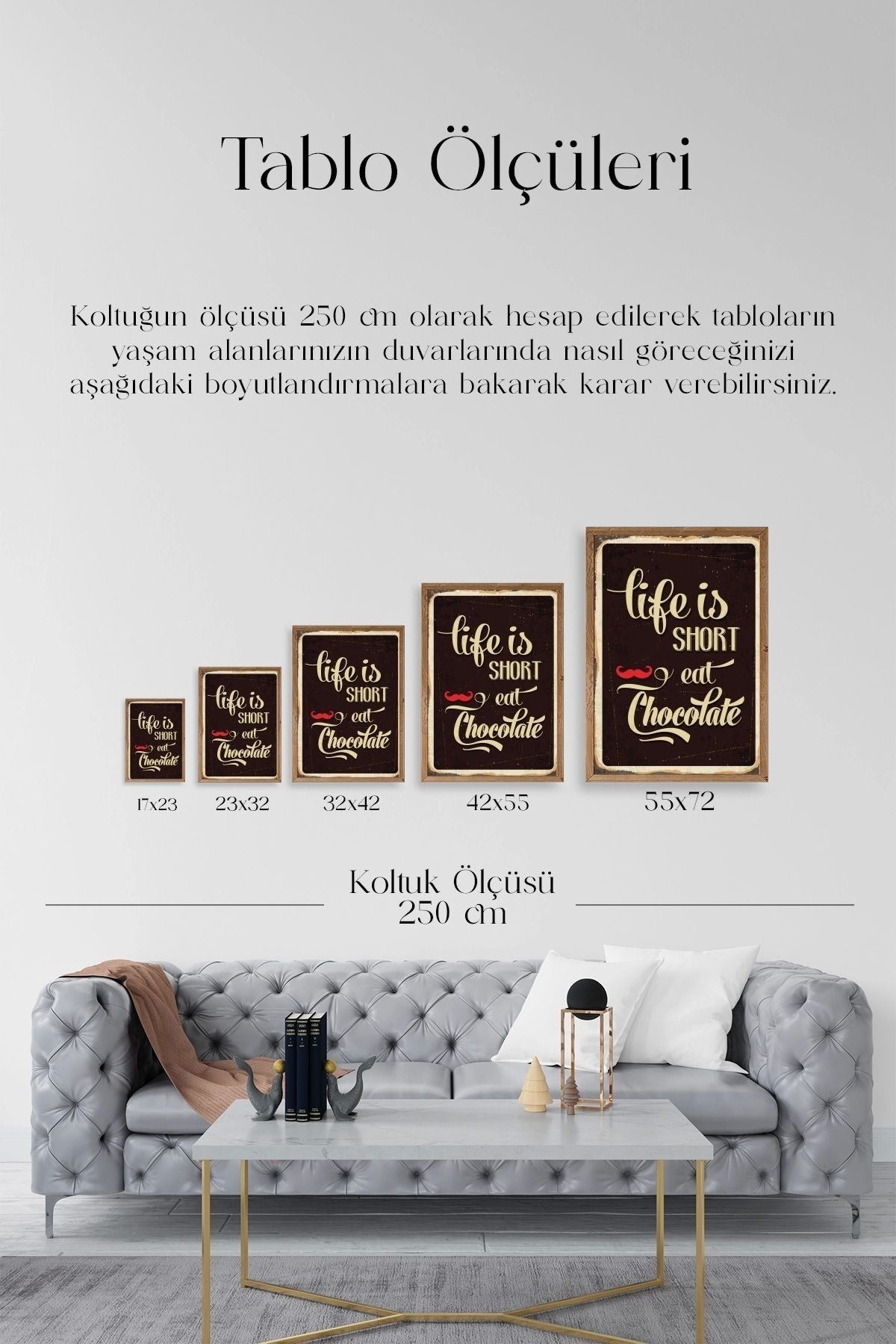 Motto Ahşap Çerçeveli Tablo 17 x 23