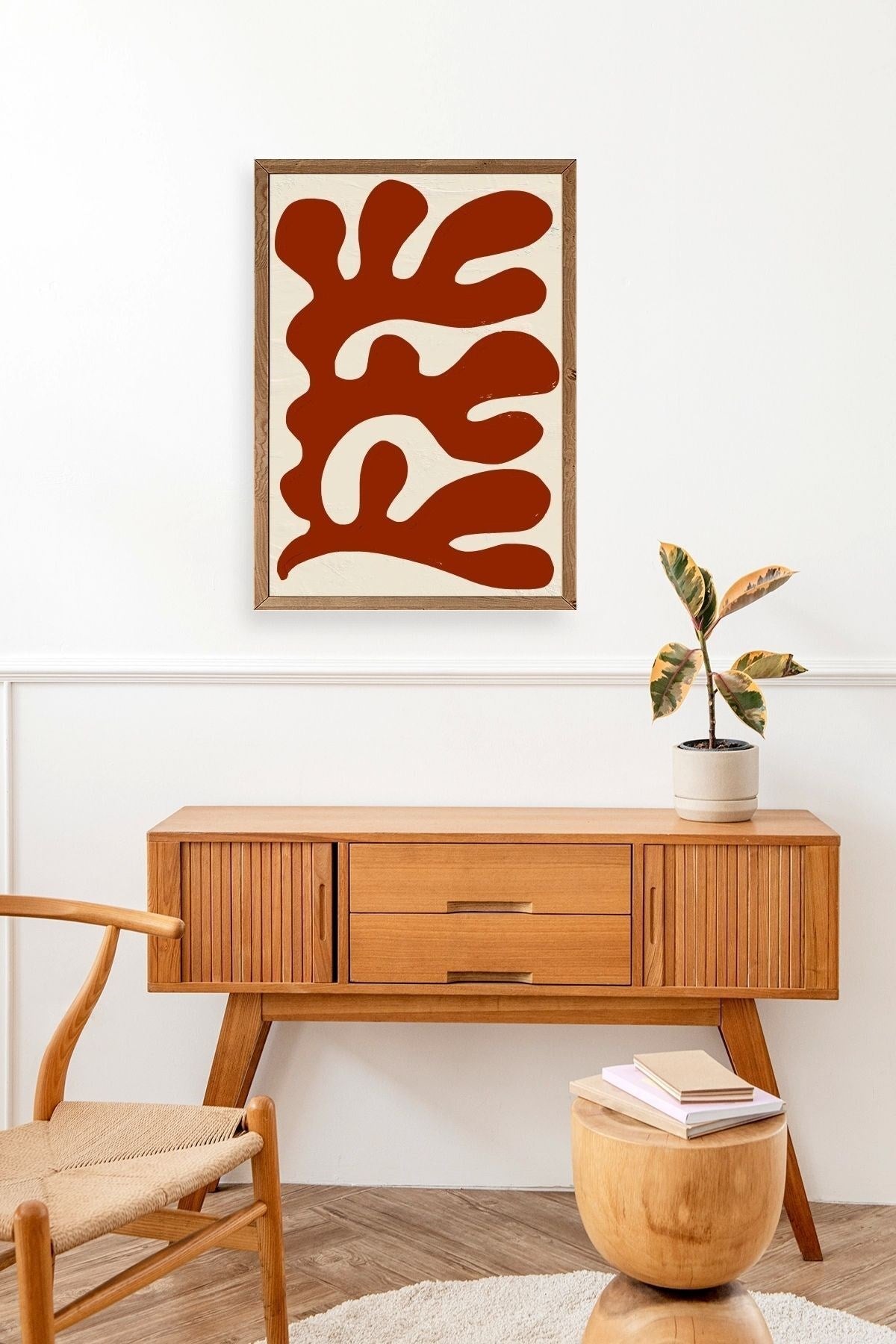 Soyut Ahşap Çerçeveli Tablo 23 x 30