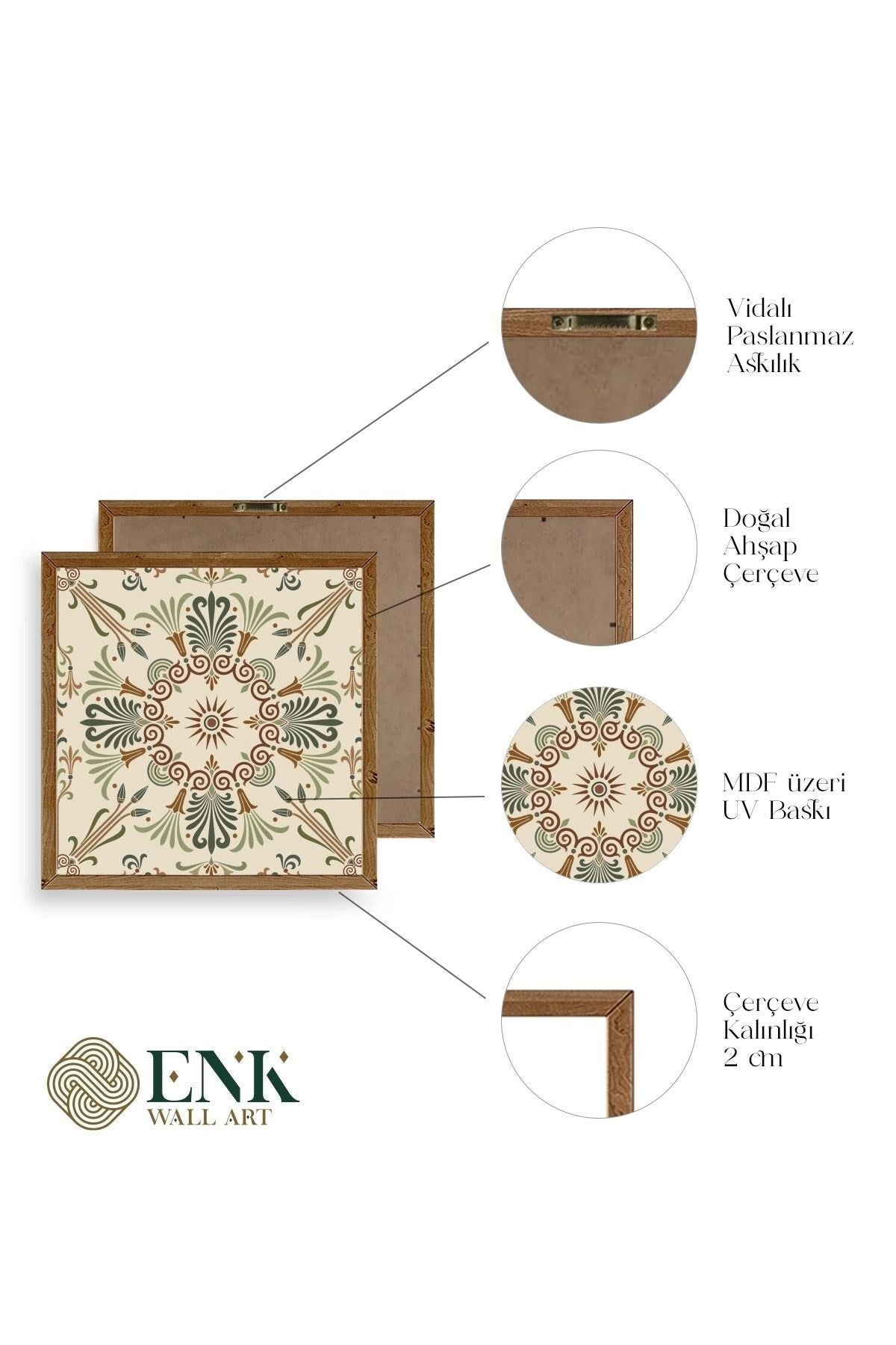 Motif Ahşap Çerçeveli Tablo 50 x 50