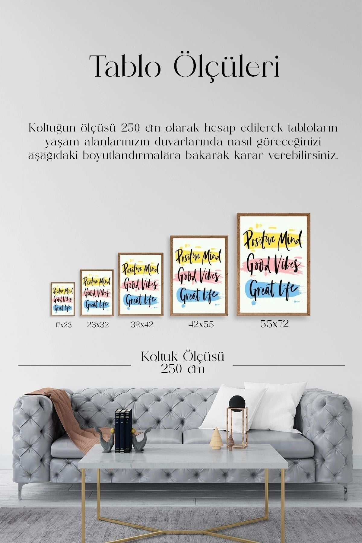 Motto Ahşap Çerçeveli Tablo 23 x 30