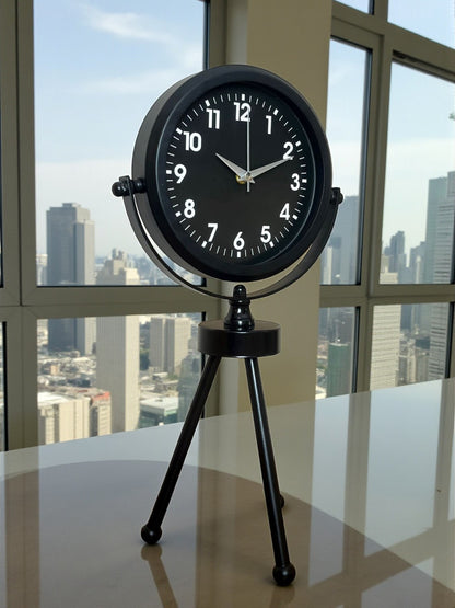 Zentime Siyah Zarif Üç Ayaklı Masa Saati