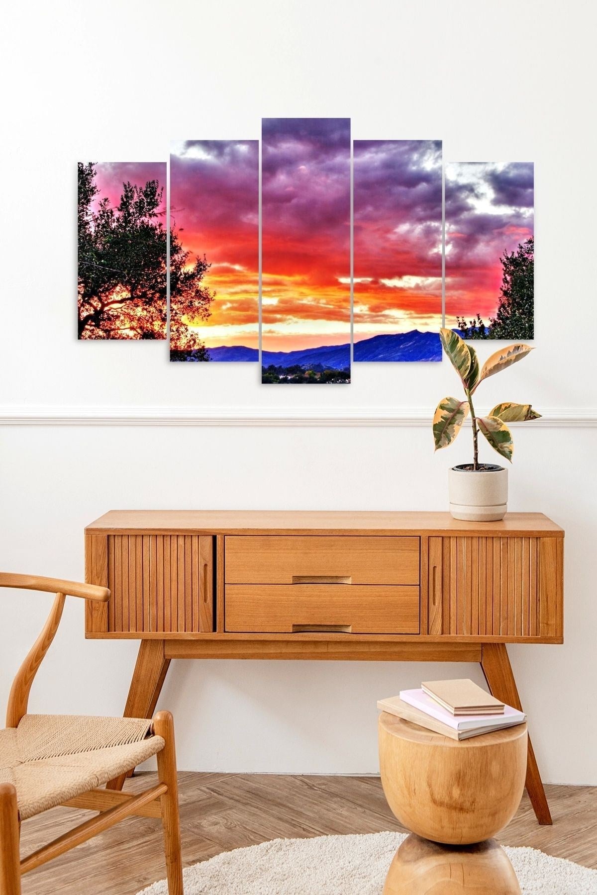 Manzara Doğa 5 Parçalı Mdf Tablo 60 x 100