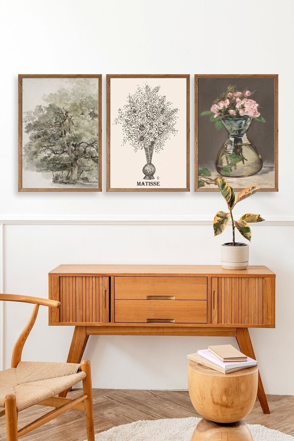 Matisse Üçlü Ahşap Çerçeveli Tablo 40 x 60