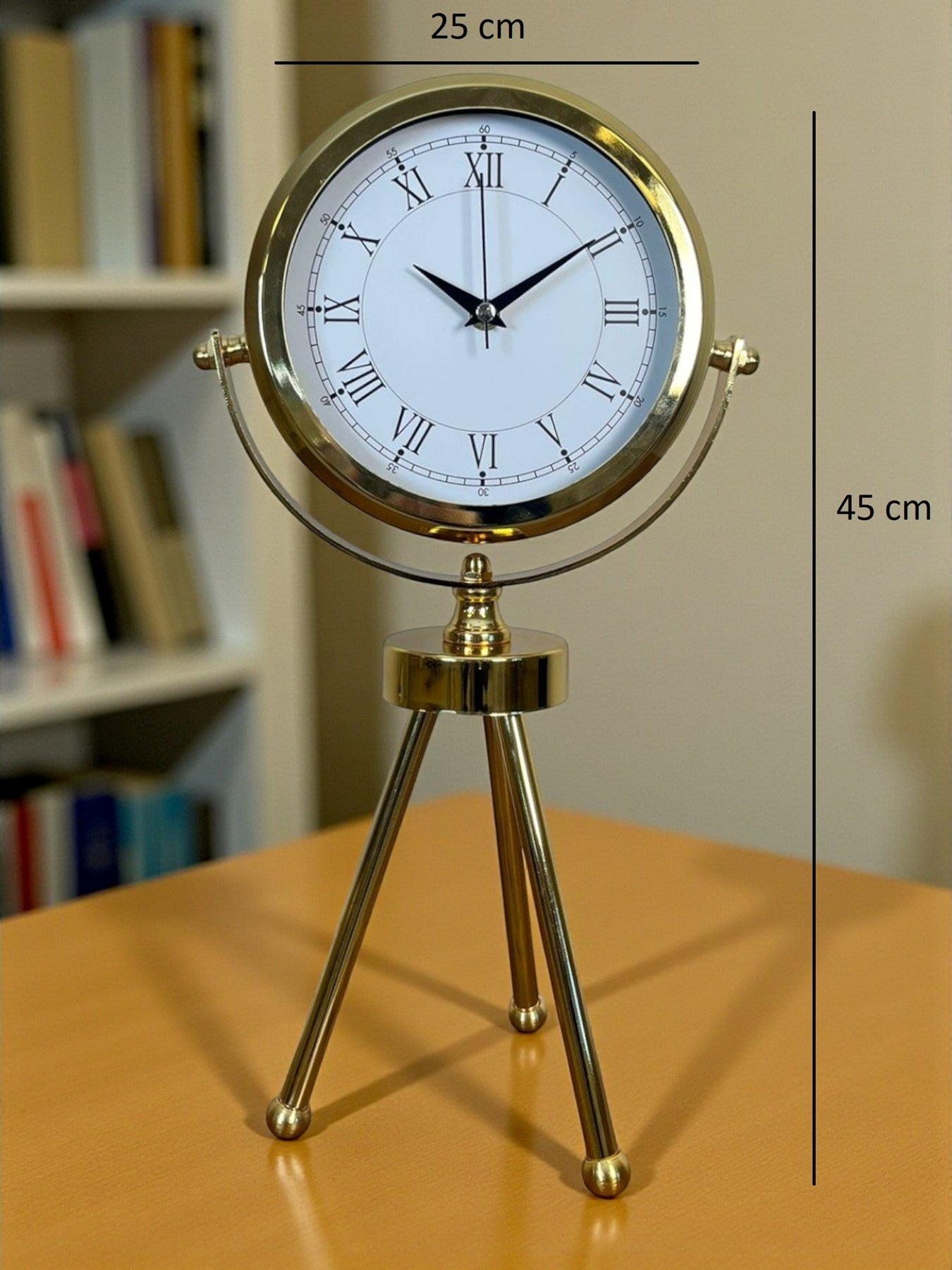 Zentime Gold Lüks Üç Ayaklı Masa Saati