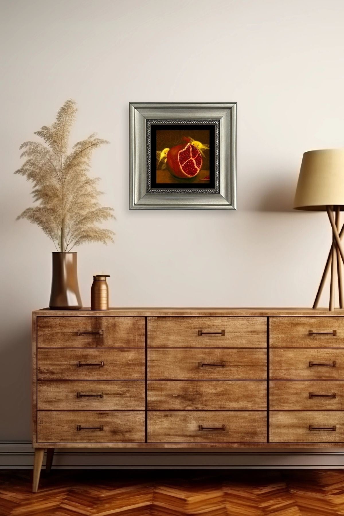 Nar Çerçeveli Taş Tablo 20 cm