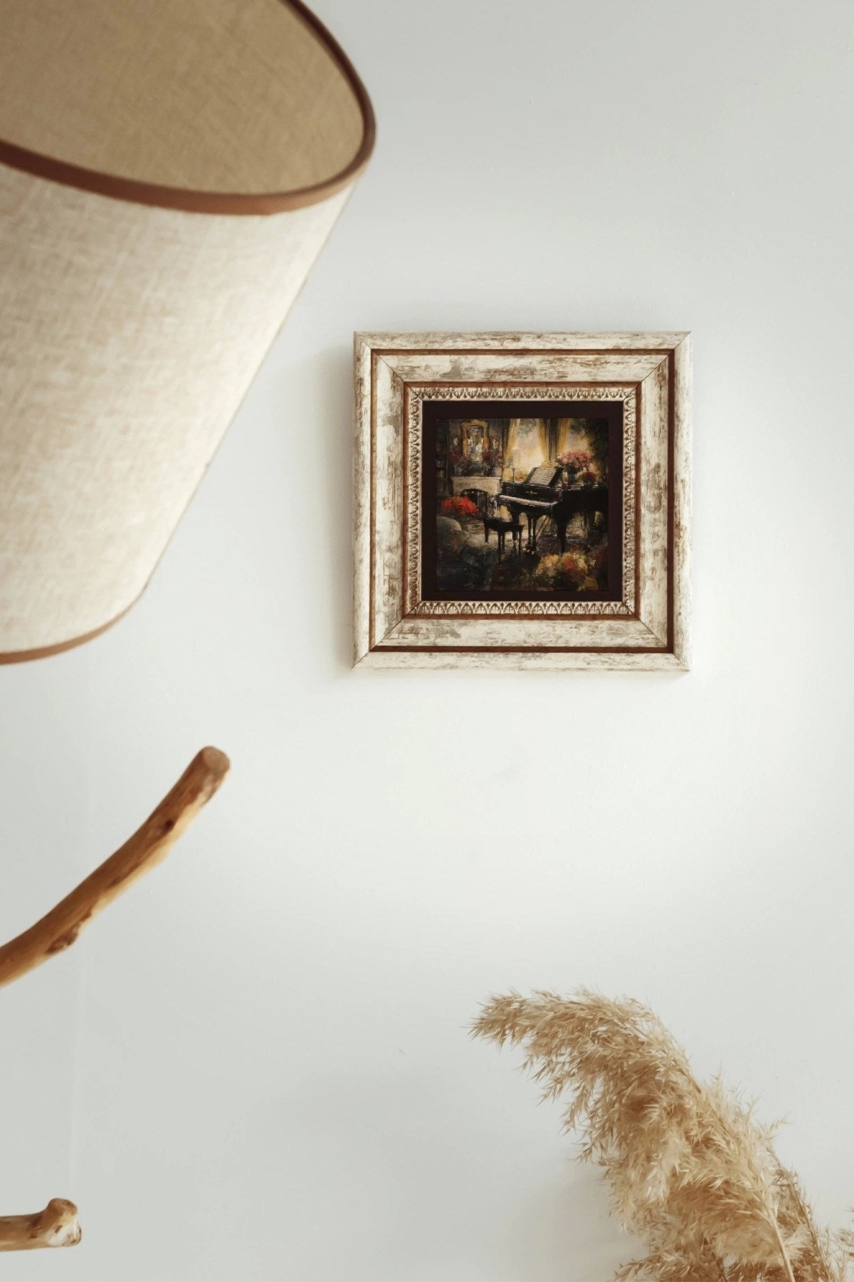 Piyano Çerçeveli Taş Tablo , Çerçeveli Taş Duvar Dekoru-enkcrcvtbl-00164 20 cm