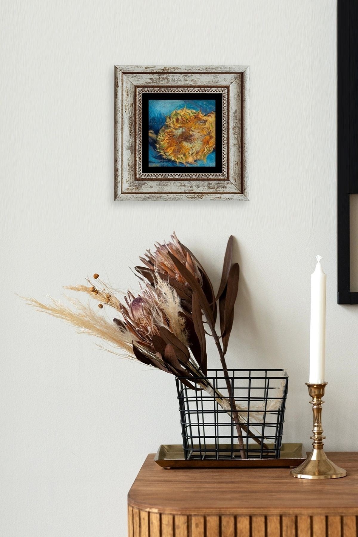 Van Gogh Çerçeveli Taş Tablo 20 cm