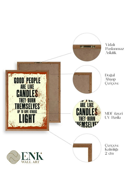 Motto Ahşap Çerçeveli Tablo 30 x 42