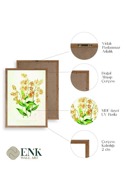 Çiçek Ahşap Çerçeveli Tablo 30 x 42