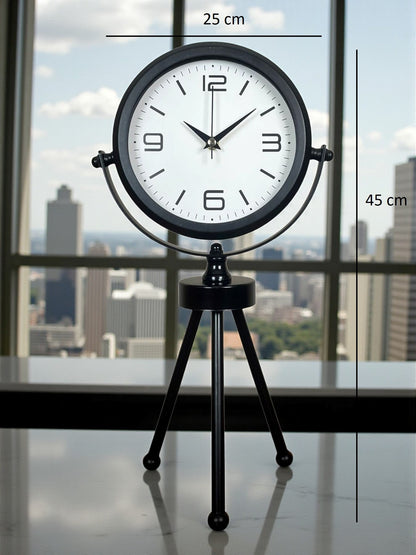Zentime Siyah Zarif Üç Ayaklı Masa Saati