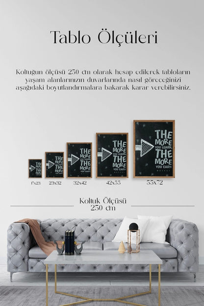 Motto Ahşap Çerçeveli Tablo 30 x 42