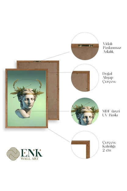 Heykel Ahşap Çerçeveli Tablo 30 x 42