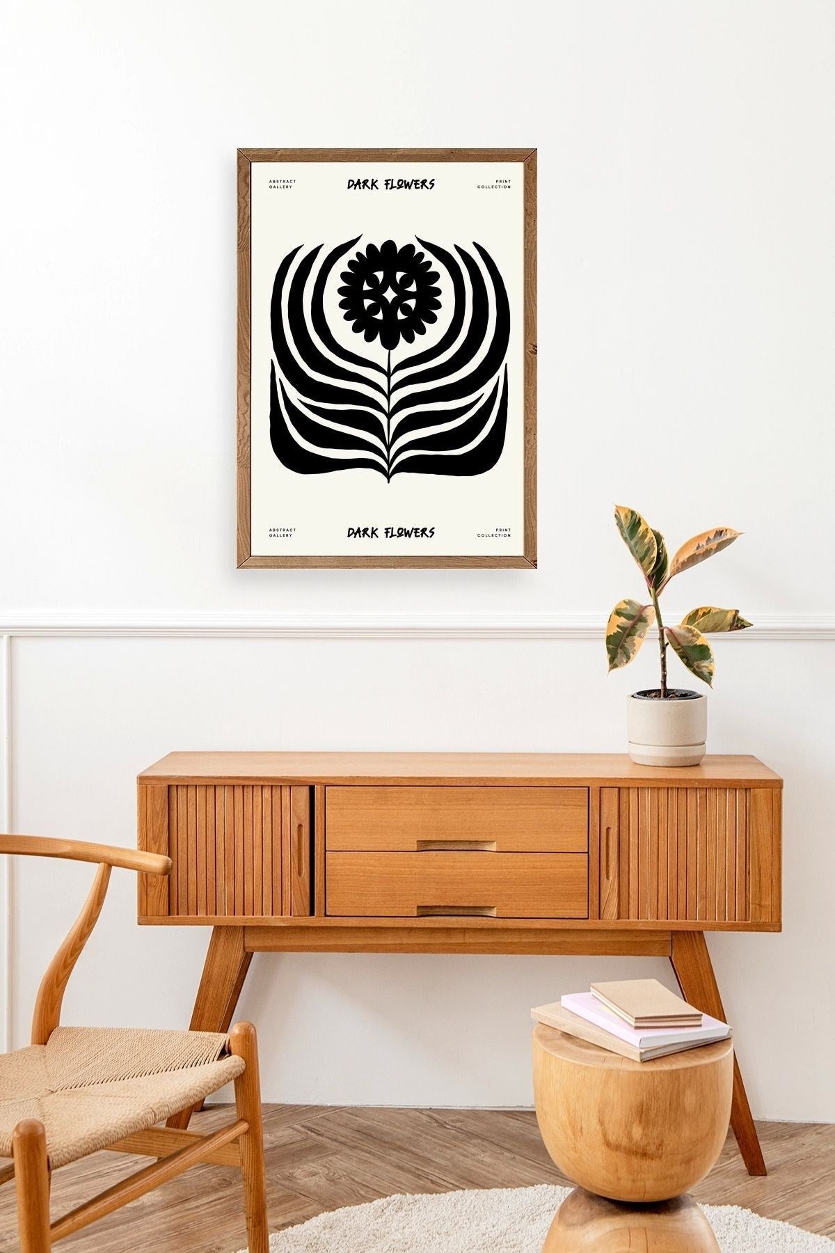 Soyut Ahşap Çerçeveli Tablo 23 x 30