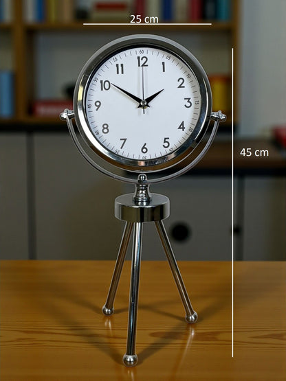 Zentime Krom Şık Üç Ayaklı Masa Saati