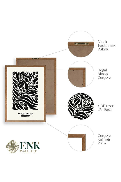 Soyut Ahşap Çerçeveli Tablo 17 x 23